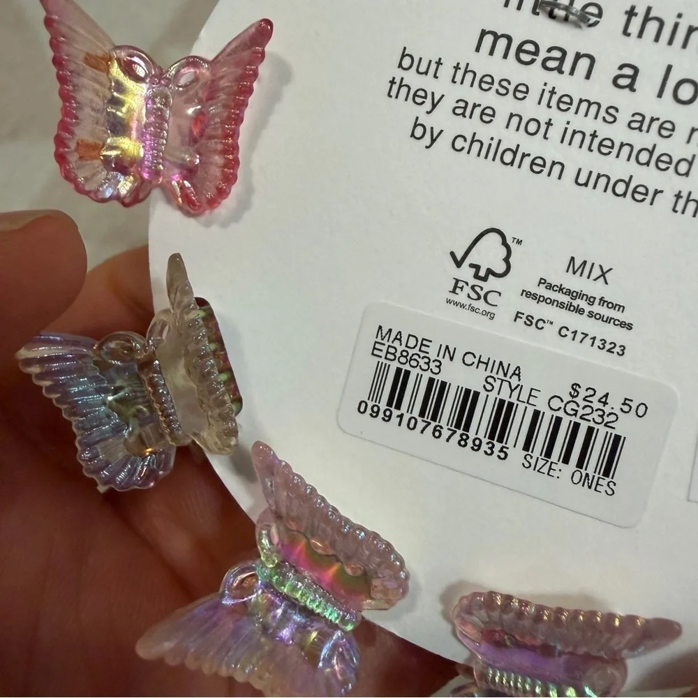J crew Girls' mini butterfly clips set-of-six